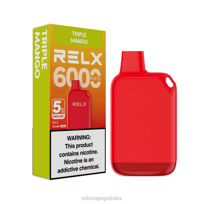 RELX Crush Pocket 6000 5% wysoki nic potrójne mango 848L26 - Relx Papieros Cena