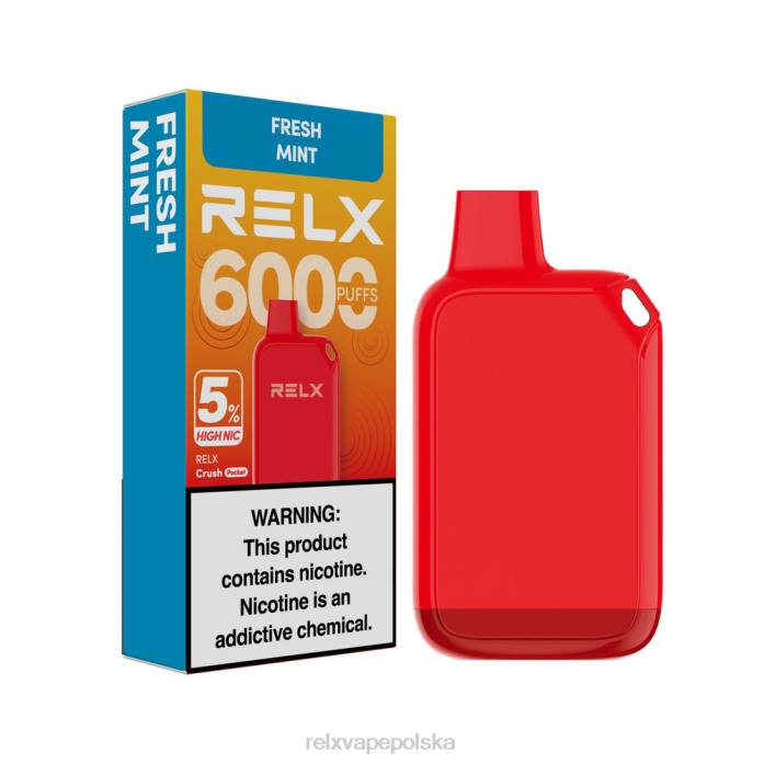 RELX Crush Pocket 6000 5% wysoki nic świeża mięta 848L29 - Relx Pods For Sale