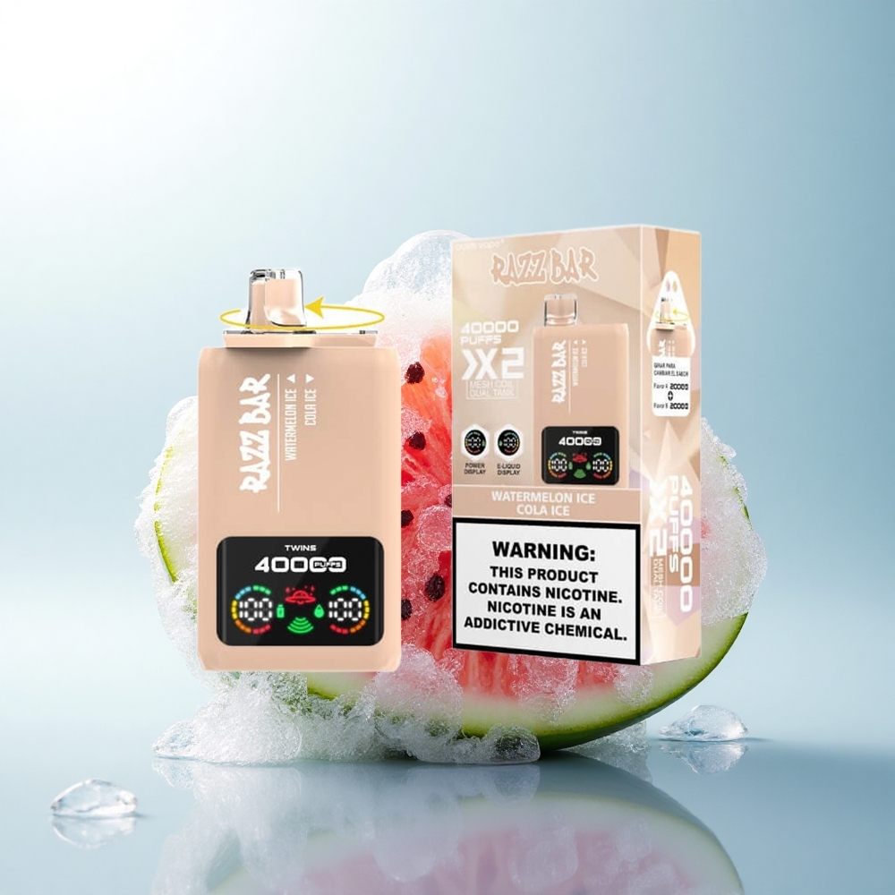 Razz Bar 40000 Puffs Arbuzowy Lód - Cola Lód z Nikotyną 5% i Ekranem Mocy