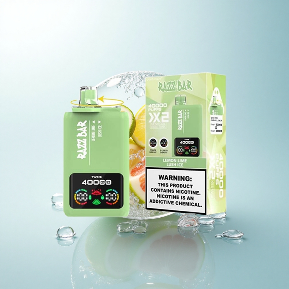 Razz Bar 40000 Puffs Cytrynowo-Limonkowa Mrożona Orzeźwiająca z Nikotyną 5% i Baterią 650 mAh