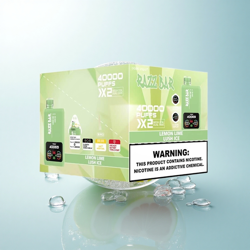 Razz Bar 40000 Puffs Cytrynowo-Limonkowa Mrożona Orzeźwiająca z Nikotyną 5% i Baterią 650 mAh