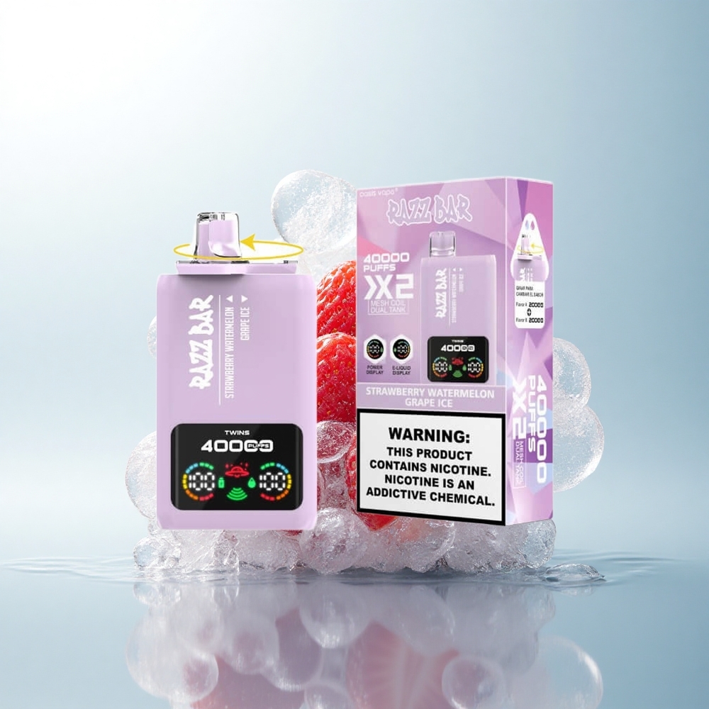 Razz Bar 40000 Puffs Truskawka Arbuz - Lody Winogronowe 5% Nikotyny 650mAh