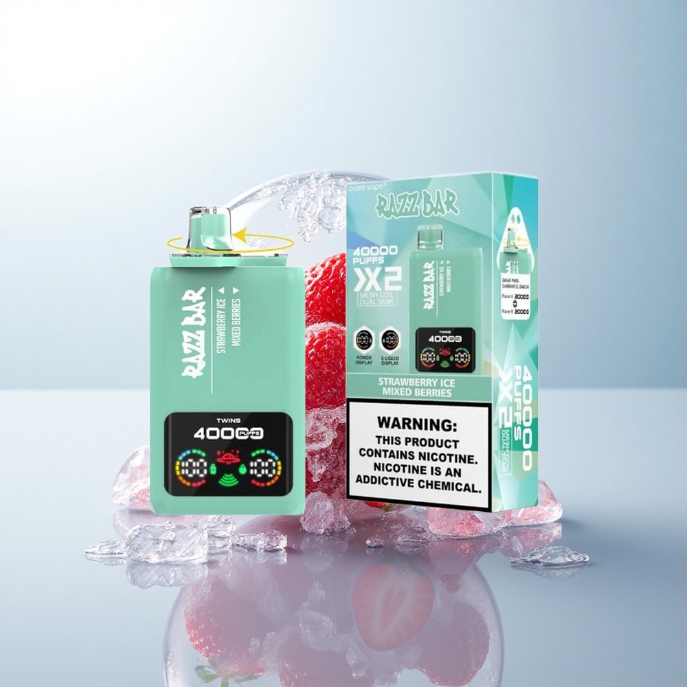 Razz Bar 40000 Puffs Truskawkowe Lody - Mieszane Jagody z 5% Nikotyny i Typem-C 650 mAh