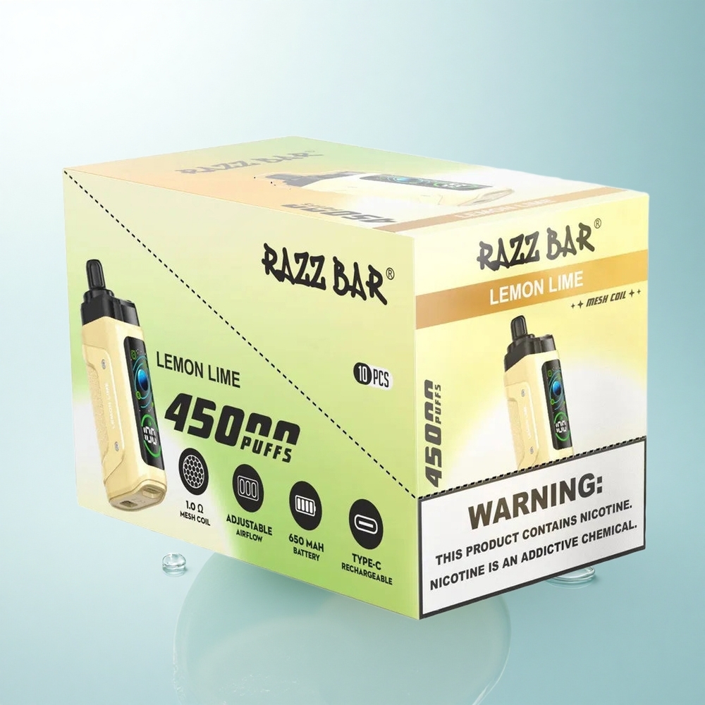 Razz Bar 45000 Puffs Cytrynowo-Limonkowy z Nikotyną 20 mg/ml i Baterią 650 mAh