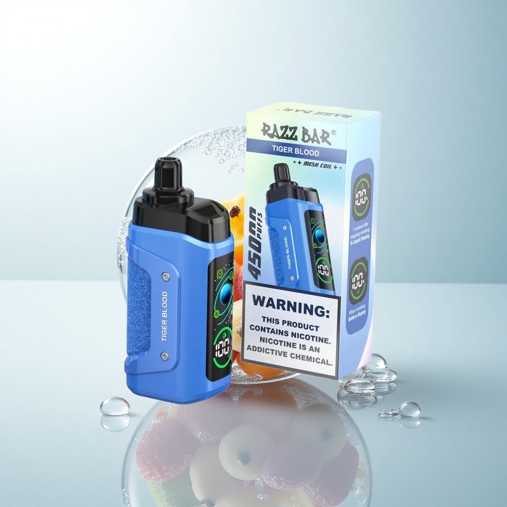 Razz Bar 45000 Puffs Krew Tygrysa Razz Bar Zawartość Nikotyny 20 mg/ml Bateria 650 mAh