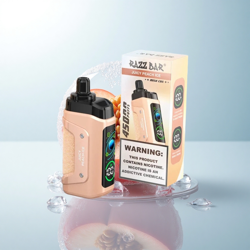 Razz Bar 45000 Puffs Soczysty Brzoskwinia Lód z 20 mg Nikotyny i 650 mAh