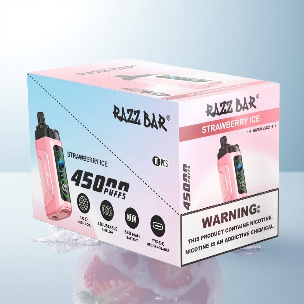Razz Bar 45000 Puffs Truskawkowa Mgiełka 20 mg Nikotyny 650 mAh