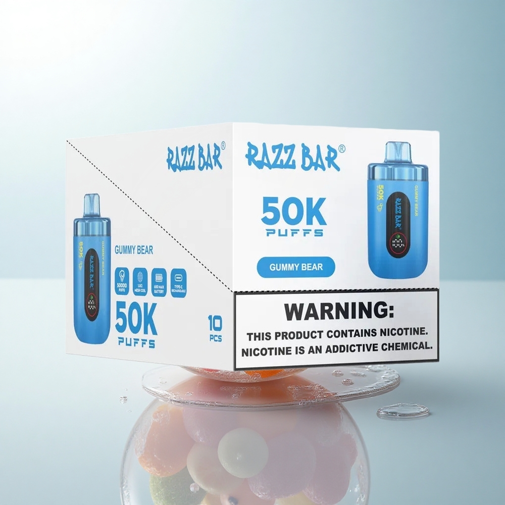 Razz Bar 50K Puffs Mięciutki Miś Rechargeable 650mAh Nikotyna 2%