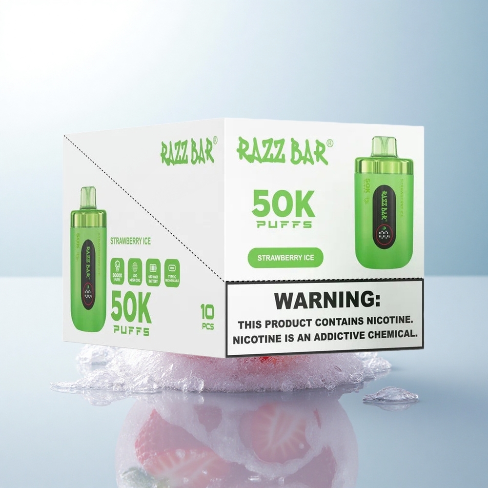 Razz Bar 50K Puffs Truskawkowy Lód 650 mAh 2% Nikotyna
