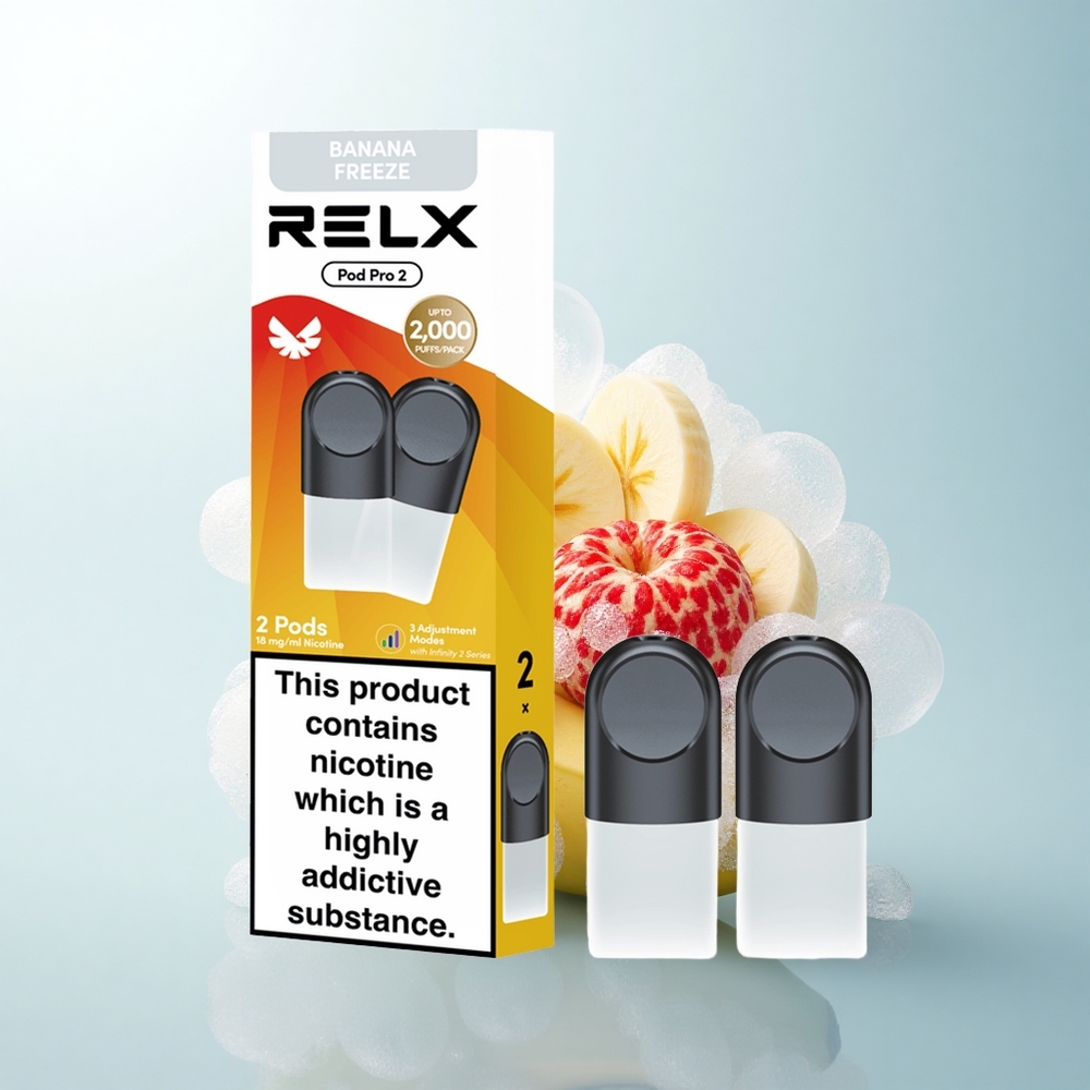 Relx Pod Pro 2 Vape Device Lodówka-Banana Deserowa 18mg/ml nikotyny, 1.9ml, 3 tryby napięcia