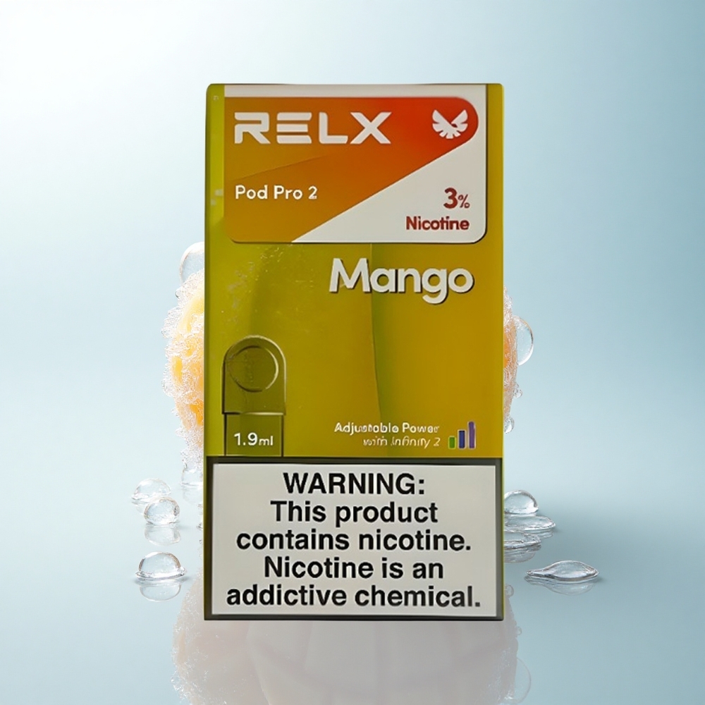 Relx Pod Pro 2 Vape Device Mango Lód 30mg/ml nikotyny · 1.9ml · 2 sztuki/pakiet · Tryby 5.5W/6.5W/8W