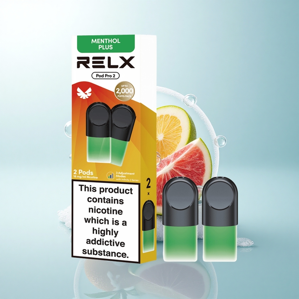 Relx Pod Pro 2 Vape Device Miętowo-Mentolowe Plus 18mg/ml nikotyny, 1,9ml pojemności, 3 napięcia
