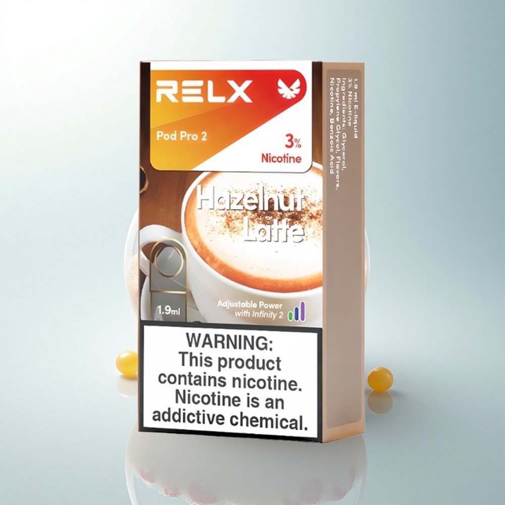 Relx Pod Pro 2 Vape Device Orzech Laskowy Latte 30mg/ml nikotyny, 1.9ml, 3 napięcia