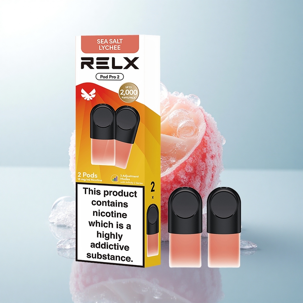 Relx Pod Pro 2 Vape Device Sól Morska Liczi 18mg/ml nikotyny, 1.9ml, 3 napięcia