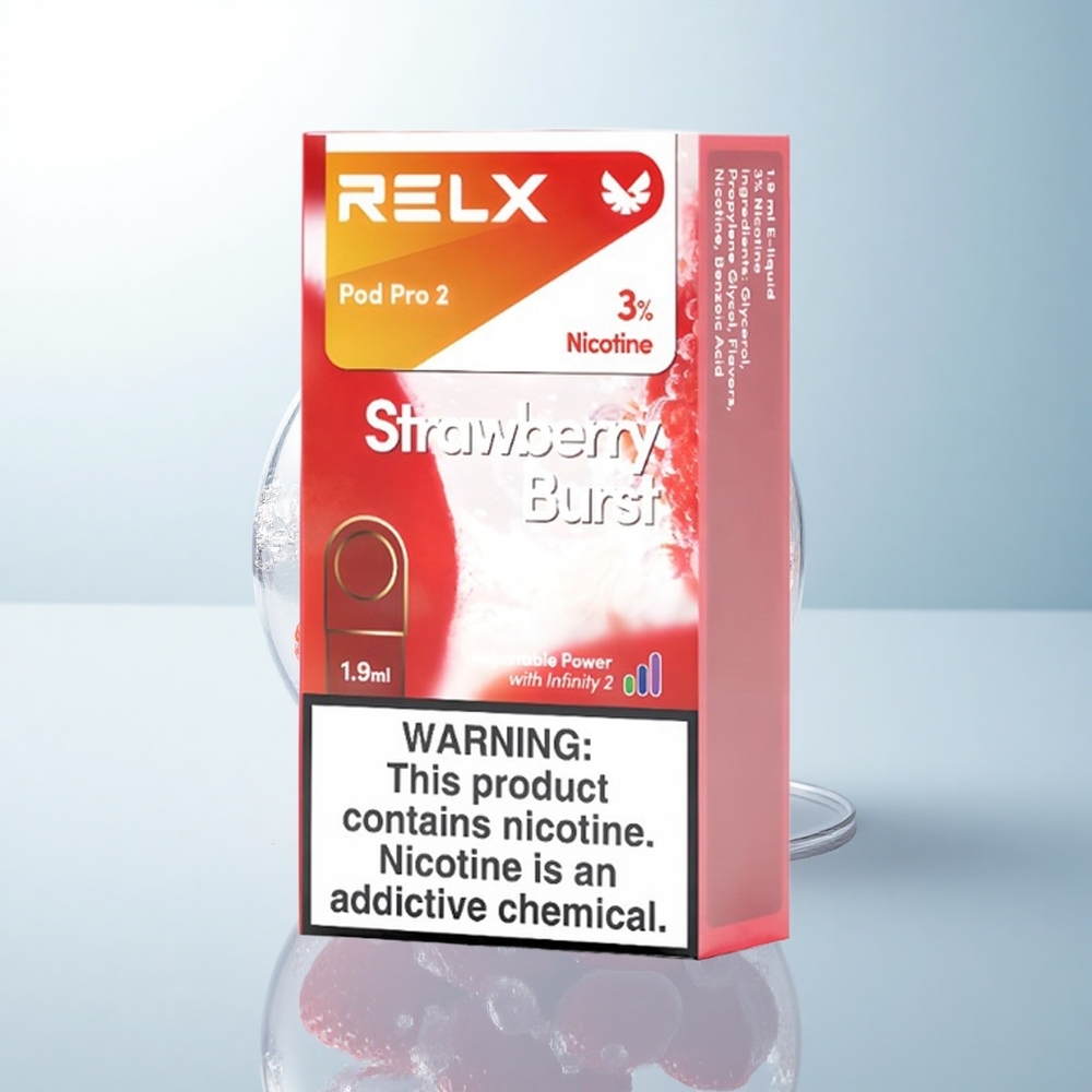 Relx Pod Pro 2 Vape Device Truskawkowy Wybuch 30mg/ml nikotyny, 1.9ml, 3 napięcia