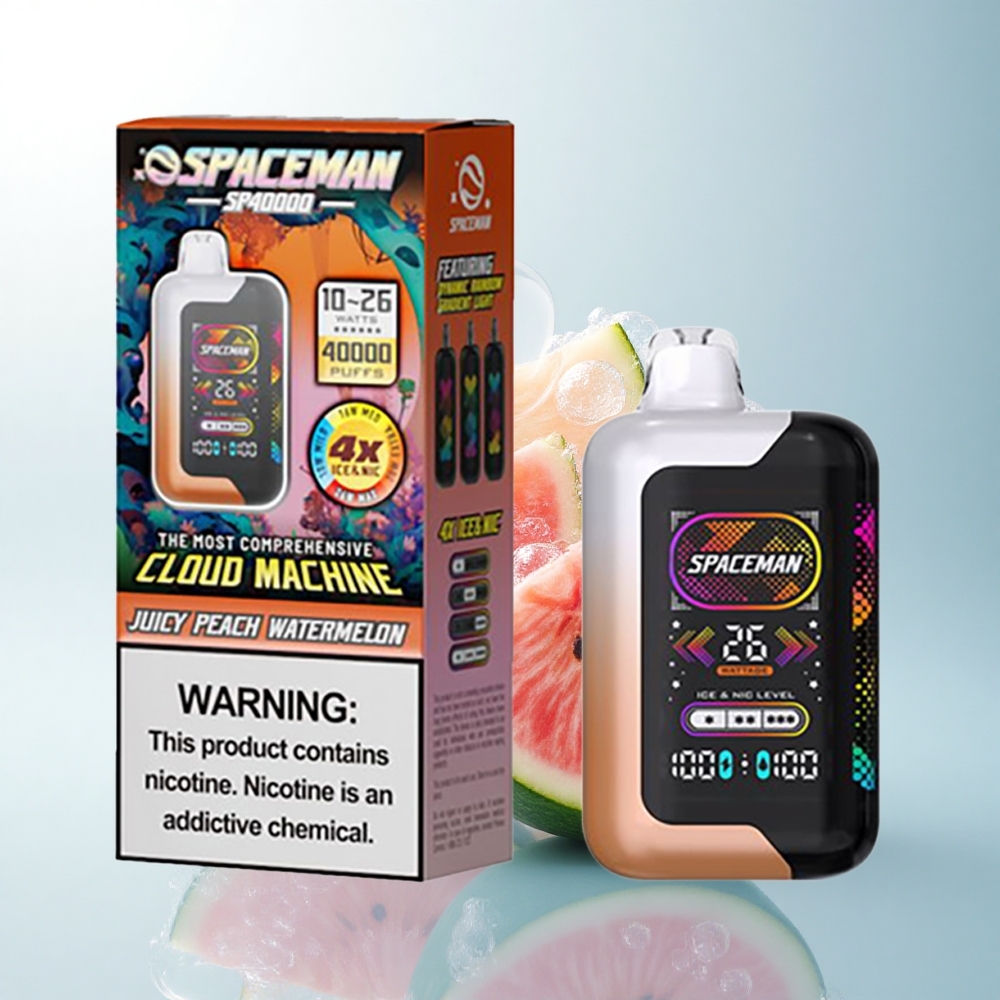 SMOK SPACEMAN SP40000 Puffs Soczysta Brzoskwiniowa Arbuzowa 1000mAh 50mg Nikotyny